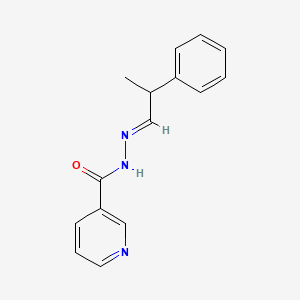 molecular formula C15H15N3O B3866590 N'-(2-phenylpropylidene)nicotinohydrazide 