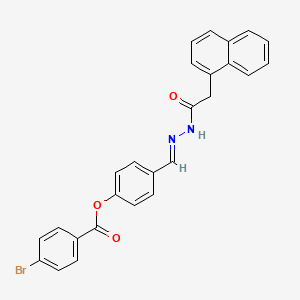 molecular formula C26H19BrN2O3 B3866599 4-[2-(1-naphthylacetyl)carbonohydrazonoyl]phenyl 4-bromobenzoate 