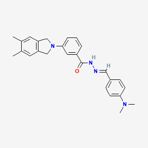 molecular formula C26H28N4O B3866608 N'-[4-(dimethylamino)benzylidene]-3-(5,6-dimethyl-1,3-dihydro-2H-isoindol-2-yl)benzohydrazide 