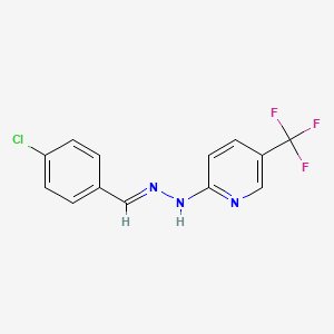 molecular formula C13H9ClF3N3 B3866612 4-chlorobenzaldehyde [5-(trifluoromethyl)-2-pyridinyl]hydrazone 