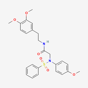 molecular formula C25H28N2O6S B3866631 N~1~-[2-(3,4-dimethoxyphenyl)ethyl]-N~2~-(4-methoxyphenyl)-N~2~-(phenylsulfonyl)glycinamide CAS No. 5560-24-7