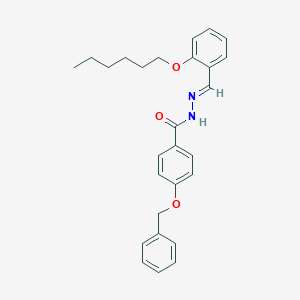 molecular formula C27H30N2O3 B386664 4-(benzyloxy)-N'-[2-(hexyloxy)benzylidene]benzohydrazide 