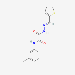 molecular formula C15H15N3O2S B3866650 N-(3,4-dimethylphenyl)-2-oxo-2-[2-(2-thienylmethylene)hydrazino]acetamide 