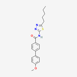 molecular formula C21H23N3O2S B3866657 4'-methoxy-N-(5-pentyl-1,3,4-thiadiazol-2-yl)-4-biphenylcarboxamide 