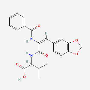 molecular formula C22H22N2O6 B3866667 N-[3-(1,3-benzodioxol-5-yl)-2-(benzoylamino)acryloyl]valine 