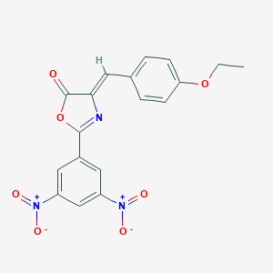 molecular formula C18H13N3O7 B386668 2-{3,5-bisnitrophenyl}-4-(4-ethoxybenzylidene)-1,3-oxazol-5(4H)-one 