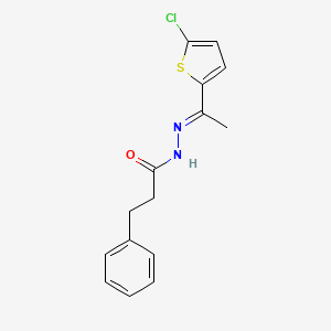 molecular formula C15H15ClN2OS B3866685 N'-[1-(5-chloro-2-thienyl)ethylidene]-3-phenylpropanohydrazide 