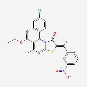 molecular formula C23H18ClN3O5S B3866693 ethyl 5-(4-chlorophenyl)-7-methyl-2-(3-nitrobenzylidene)-3-oxo-2,3-dihydro-5H-[1,3]thiazolo[3,2-a]pyrimidine-6-carboxylate 