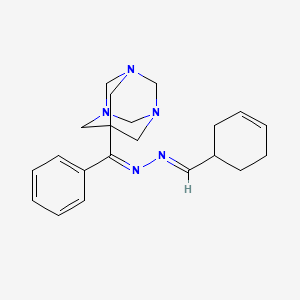 3-cyclohexene-1-carbaldehyde [phenyl(1,3,5-triazatricyclo[3.3.1.1~3,7~]dec-7-yl)methylene]hydrazone