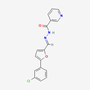 molecular formula C17H12ClN3O2 B3866708 N'-{[5-(3-chlorophenyl)-2-furyl]methylene}nicotinohydrazide 