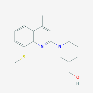 molecular formula C17H22N2OS B3866740 {1-[4-methyl-8-(methylthio)-2-quinolinyl]-3-piperidinyl}methanol 
