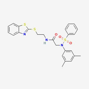 N~1~-[2-(1,3-benzothiazol-2-ylthio)ethyl]-N~2~-(3,5-dimethylphenyl)-N~2~-(phenylsulfonyl)glycinamide