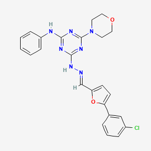 molecular formula C24H22ClN7O2 B3866757 5-(3-chlorophenyl)-2-furaldehyde [4-anilino-6-(4-morpholinyl)-1,3,5-triazin-2-yl]hydrazone 
