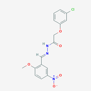 molecular formula C16H14ClN3O5 B386678 2-(3-chlorophenoxy)-N'-{5-nitro-2-methoxybenzylidene}acetohydrazide 