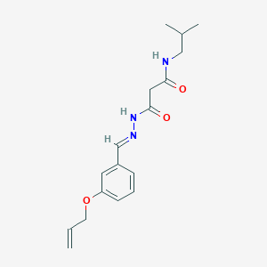 molecular formula C17H23N3O3 B3866819 3-{2-[3-(allyloxy)benzylidene]hydrazino}-N-isobutyl-3-oxopropanamide 