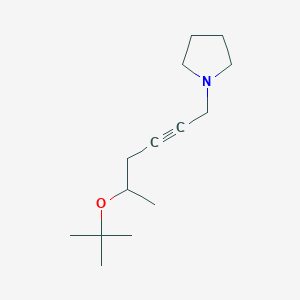 molecular formula C14H25NO B3866822 1-(5-tert-butoxy-2-hexyn-1-yl)pyrrolidine 