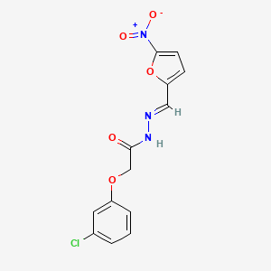 molecular formula C13H10ClN3O5 B3866860 2-(3-chlorophenoxy)-N'-[(5-nitro-2-furyl)methylene]acetohydrazide 
