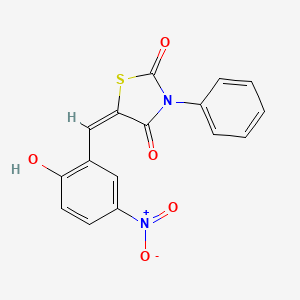 molecular formula C16H10N2O5S B3866878 5-(2-hydroxy-5-nitrobenzylidene)-3-phenyl-1,3-thiazolidine-2,4-dione 