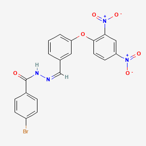 molecular formula C20H13BrN4O6 B3866880 4-bromo-N'-[3-(2,4-dinitrophenoxy)benzylidene]benzohydrazide 