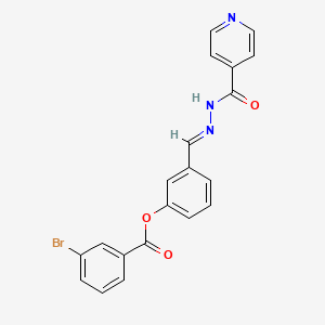 molecular formula C20H14BrN3O3 B3866888 3-(2-isonicotinoylcarbonohydrazonoyl)phenyl 3-bromobenzoate 