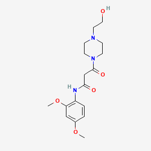 molecular formula C17H25N3O5 B3866904 N-(2,4-dimethoxyphenyl)-3-[4-(2-hydroxyethyl)piperazin-1-yl]-3-oxopropanamide 