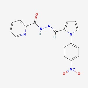 molecular formula C17H13N5O3 B3866908 N'-{[1-(4-nitrophenyl)-1H-pyrrol-2-yl]methylene}-2-pyridinecarbohydrazide 