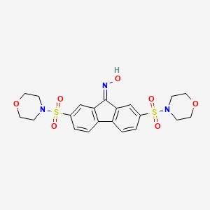 molecular formula C21H23N3O7S2 B3866913 2,7-bis(4-morpholinylsulfonyl)-9H-fluoren-9-one oxime 