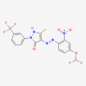 3-methyl-1-[3-(trifluoromethyl)phenyl]-1H-pyrazole-4,5-dione 4-{[4-(difluoromethoxy)-2-nitrophenyl]hydrazone}