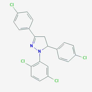 molecular formula C21H14Cl4N2 B386701 3,5-bis(4-chlorophenyl)-1-(2,5-dichlorophenyl)-4,5-dihydro-1H-pyrazole 
