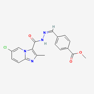 molecular formula C18H15ClN4O3 B3867013 methyl 4-{2-[(6-chloro-2-methylimidazo[1,2-a]pyridin-3-yl)carbonyl]carbonohydrazonoyl}benzoate 