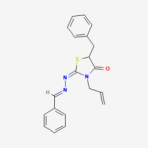 molecular formula C20H19N3OS B3867015 benzaldehyde (3-allyl-5-benzyl-4-oxo-1,3-thiazolidin-2-ylidene)hydrazone 