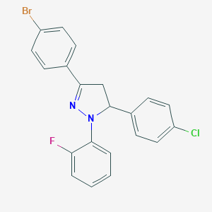 3-(4-bromophenyl)-5-(4-chlorophenyl)-1-(2-fluorophenyl)-4,5-dihydro-1H-pyrazole