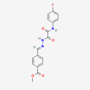 molecular formula C17H14FN3O4 B3867042 methyl 4-{2-[[(4-fluorophenyl)amino](oxo)acetyl]carbonohydrazonoyl}benzoate 