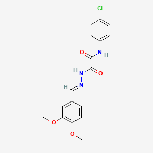 molecular formula C17H16ClN3O4 B3867046 N-(4-chlorophenyl)-2-[2-(3,4-dimethoxybenzylidene)hydrazino]-2-oxoacetamide CAS No. 5562-21-0