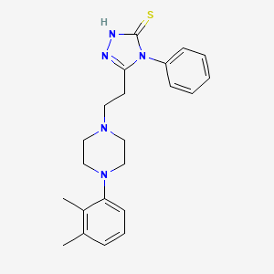 molecular formula C22H27N5S B3867074 5-{2-[4-(2,3-dimethylphenyl)-1-piperazinyl]ethyl}-4-phenyl-2,4-dihydro-3H-1,2,4-triazole-3-thione 
