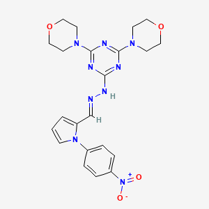 molecular formula C22H25N9O4 B3867089 1-(4-nitrophenyl)-1H-pyrrole-2-carbaldehyde (4,6-di-4-morpholinyl-1,3,5-triazin-2-yl)hydrazone 