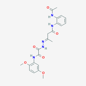 N-[2-(acetylamino)phenyl]-3-{[(2,5-dimethoxyanilino)(oxo)acetyl]hydrazono}butanamide