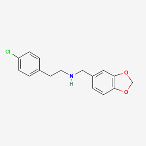 molecular formula C16H16ClNO2 B3867099 (1,3-benzodioxol-5-ylmethyl)[2-(4-chlorophenyl)ethyl]amine 
