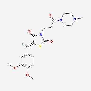 molecular formula C20H25N3O5S B3867107 5-(3,4-dimethoxybenzylidene)-3-[3-(4-methyl-1-piperazinyl)-3-oxopropyl]-1,3-thiazolidine-2,4-dione 