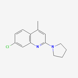molecular formula C14H15ClN2 B3867113 7-chloro-4-methyl-2-(1-pyrrolidinyl)quinoline 