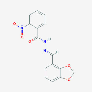 molecular formula C15H11N3O5 B386714 N'-(1,3-benzodioxol-4-ylmethylene)-2-nitrobenzohydrazide 
