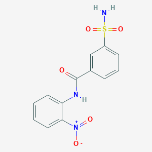 molecular formula C13H11N3O5S B3867161 3-(aminosulfonyl)-N-(2-nitrophenyl)benzamide 