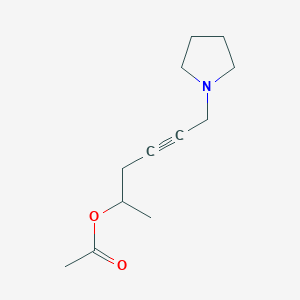 molecular formula C12H19NO2 B3867173 1-methyl-5-(1-pyrrolidinyl)-3-pentyn-1-yl acetate 