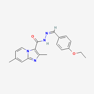 molecular formula C19H20N4O2 B3867187 N'-(4-ethoxybenzylidene)-2,7-dimethylimidazo[1,2-a]pyridine-3-carbohydrazide 