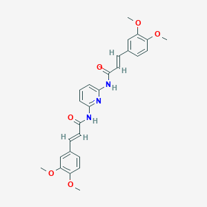 molecular formula C27H27N3O6 B386720 3-(3,4-dimethoxyphenyl)-N-(6-{[3-(3,4-dimethoxyphenyl)acryloyl]amino}-2-pyridinyl)acrylamide 