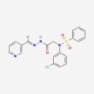 molecular formula C20H17ClN4O3S B3867204 N-(3-chlorophenyl)-N-{2-oxo-2-[2-(3-pyridinylmethylene)hydrazino]ethyl}benzenesulfonamide 