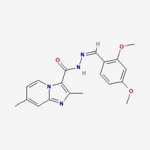 molecular formula C19H20N4O3 B3867208 N'-(2,4-dimethoxybenzylidene)-2,7-dimethylimidazo[1,2-a]pyridine-3-carbohydrazide 