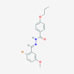 molecular formula C18H19BrN2O3 B3867228 N'-(2-bromo-5-methoxybenzylidene)-4-propoxybenzohydrazide 
