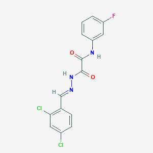 molecular formula C15H10Cl2FN3O2 B386723 2-[2-(2,4-dichlorobenzylidene)hydrazino]-N-(3-fluorophenyl)-2-oxoacetamide 