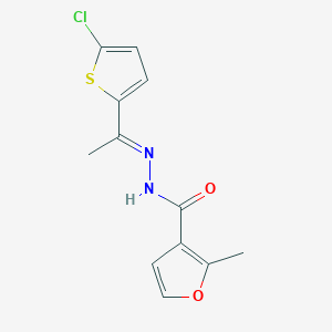 molecular formula C12H11ClN2O2S B3867237 N'-[1-(5-chloro-2-thienyl)ethylidene]-2-methyl-3-furohydrazide 